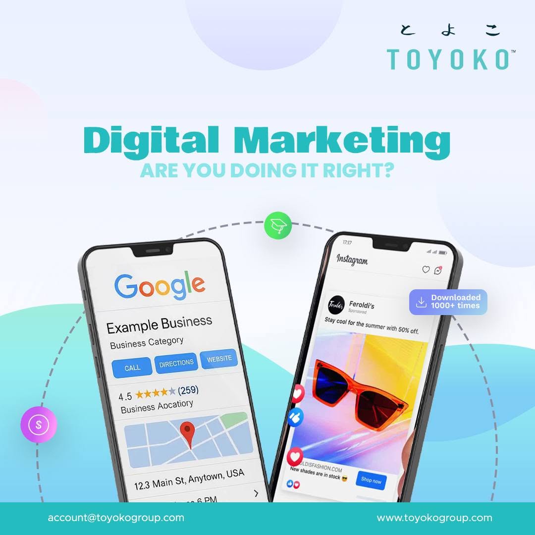 Digital marketing are you doing it right – Google Business Profile and Instagram ads phones; right vs wrong checklist: value-driven content, mobile optimization, community, personalization, data vs clickbait and fake followers